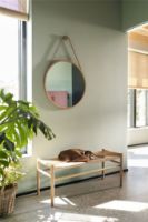 Billede af FDB Møbler I3 Mossø Spejl Ø: 40 cm - Oak / Black 