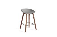 Billede af HAY AAS 32 Barstol Low SH: 65 cm - Lacquered Walnut Veneer/Concrete Grey