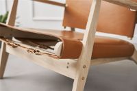 Billede af Duus & Møller Serengeti Lænestol SH: 32,6 cm - Massiv Eg/Cognac