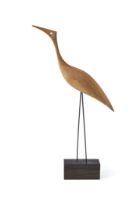 Billede af Warm Nordic Beak Bird Tall Heron 19x36 cm - Olieret Teak OUTLET