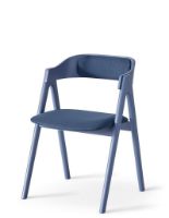 Billede af Findahl by Hammel METTE Spisebordsstol M. Rygpolstring SH: 45 cm - Blålakeret Bøg/Corsica50