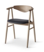 Billede af Findahl by Hammel TRADITION Spisebordsstol SH: 47 cm - Ubehandlet Eg/Sort Sydney Læder