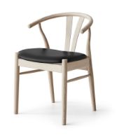 Billede af Findahl by Hammel FRIDA Spisebordsstol SH: 46 cm - Ubehandlet Eg/Sort Sydney Læder