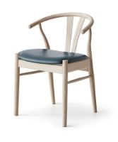 Billede af Findahl by Hammel Frida Stol SH: 46 cm - Eg Sæbebehandlet / Grøn Sydney Læder 