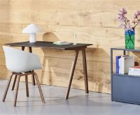 Billede af HAY CPH 90 Desk 130x65x74 cm - Lacquered Solid Walnut/Pebble Grey Linoleum