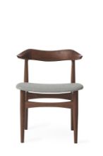 Billede af Warm Nordic Cow Horn Spisebordsstol SH: 46 cm - Walnut/Light Grey 