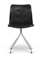 Billede af Bent Hansen Primum Stol Fast Base SH: 45 cm - Zenzo 2 207 Læder/Rustfrit Stål