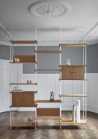 Billede af Moebe Shelving System Double w. Cabinets 255x162 cm - Oak/Black