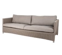 Billede af Cane-line Outdoor Diamond 3 Pers. Sofa inkl. Natté Hyndesæt L: 209 cm - Taupe/Soft Rope