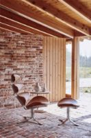 Billede af Fredericia Furniture 5000 Corona Lænestol m. Drejestel SH: 42 cm - Max Cognac 95 Læder/Børstet Krom