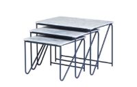 Billede af Please Wait to be Seated Triptych Nesting Tables B: 57 cm - Grå/Blå
