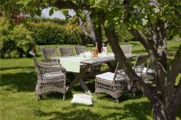 Billede af Sika-Design Georgia Garden Marie Stol med Armlæn SH: 46 cm - ALU Natur/CY101 White