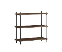 Billede af Moebe Shelving System Low 85x86 cm - Smoked Oak/Black