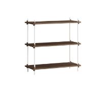 Billede af Moebe Shelving System Low 85x86 cm - Smoked Oak/White