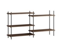 Billede af Moebe Shelving System Low/Double 85x162 cm - Smoked Oak/Black