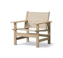 Billede af Fredericia Furniture 2031 The Canvas Chair af Børge Mogensen SH: 41,5 cm - Natur Canvas/Sæbebehandlet Eg
