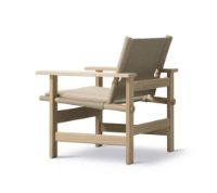 Billede af Fredericia Furniture 2031 The Canvas Chair af Børge Mogensen SH: 41,5 cm - Natur Canvas/Sæbebehandlet Eg