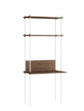 Billede af Moebe Shelving System Desk Tall 200x85 cm - Smoked Oak/White
