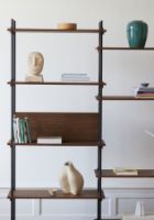Billede af Moebe Shelving System Double w. Back Plate 200x162 cm - Smoked Oak/Black