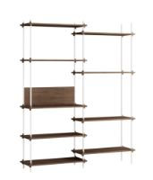 Billede af Moebe Shelving System Double w. Back Plate 200x162 cm - Smoked Oak/White