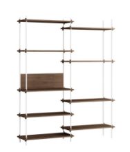 Billede af Moebe Shelving System Double w. Back Plate 200x162 cm - Smoked Oak/White