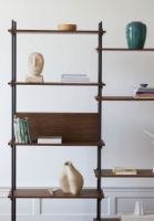 Billede af Moebe Shelving System Double w. Back Plate 200x162 cm - Smoked Oak/White