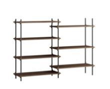 Billede af Moebe Shelving System Medium/Double 115x162 cm - Smoked Oak/Black

