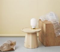 Billede af Normann Copenhagen Pine Bord Lille H: 40,6 x Ø: 45 cm - Fyrretræ