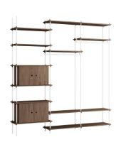 Billede af Moebe Shelving System S.255.3.C 255x239 cm - Smoked Oak/White