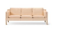 Billede af Fredericia Furniture 2213 Mogensen 3 Pers. Sofa L: 221 cm - Vegeta 90 Læder/Olieret Eg