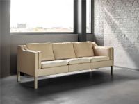 Billede af Fredericia Furniture 2213 Mogensen 3 Pers. Sofa L: 221 cm - Vegeta 90 Læder/Olieret Eg