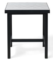 Billede af Warm Nordic Herringbone Tile Sidebord 40x40 cm - Pure White/Soft Black 