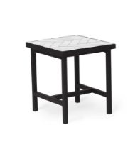 Billede af Warm Nordic Herringbone Tile Sidebord 40x40 cm - Pure White/Soft Black 