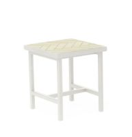 Billede af Warm Nordic Herringbone Tile Sidebord 40x40 cm - Butter Yellow/Warm White 