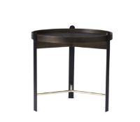 Billede af Warm Nordic Compose Bord Ø: 50 cm - Smoked Oak/Brass/Black 