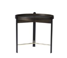 Billede af Warm Nordic Compose Bord Ø: 50 cm - Smoked Oak/Brass/Black 