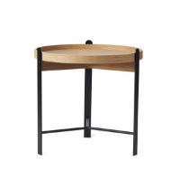 Billede af Warm Nordic Compose Bord Ø: 50 cm - White Oil Oak/Black