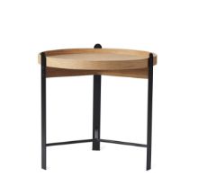 Billede af Warm Nordic Compose Bord Ø: 50 cm - White Oil Oak/Black