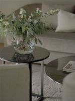 Billede af New Works Florence Side Table Ø: 50 cm - Black Marquina Marble / Iron Black