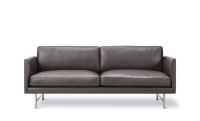 Billede af Fredericia Furniture 5652 Calmo 2 Pers. Sofa 95 L: 200 cm - Omni 377 Dark Brown Læder/Matkrom Stel