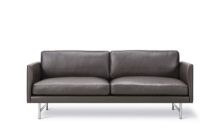 Billede af Fredericia Furniture 5652 Calmo 2 Pers. Sofa 95 L: 200 cm - Omni 377 Dark Brown Læder/Matkrom Stel