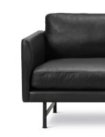 Billede af Fredericia Furniture 5652 Calmo 2 Pers. Sofa 95 L: 200 cm - Sort Primo Læder/Sortlakeret Stel