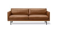 Billede af Fredericia Furniture 5652 Calmo 2 Pers. Sofa 95 L: 200 cm - Cognac Primo Læder/Sortlakeret Stel