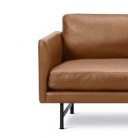 Billede af Fredericia Furniture 5652 Calmo 2 Pers. Sofa 95 L: 200 cm - Cognac Primo Læder/Sortlakeret Stel