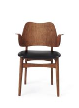Billede af Warm Nordic Gesture Chair SH: 46 cm - Teak/Black Leather