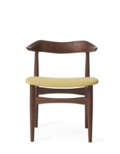 Billede af Warm Nordic Cow Horn Spisebordsstol SH: 46 cm - Walnut/Vanilla