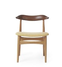 Billede af Warm Nordic Cow Horn Spisebordsstol SH: 46 cm - Walnut/Oak/Vanilla