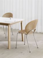 Billede af Fredericia Furniture 3398 Trinidad Stol SH: 45,5 cm - Lakeret Eg/Krom