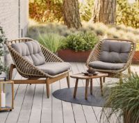 Billede af Cane-line Outdoor Strington Loungestol inkl. AirTouch Hyndesæt SH: 40 cm - Natural/Teak m. Weave 