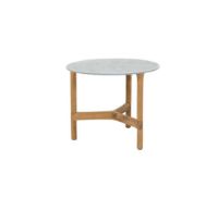 Billede af Cane-line Outdoor Twist Sofabord Lille Ø: 45 cm - Fossil Grey/Teak